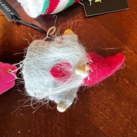 Coco + Carmen christmas holiday felted Gnome Earrings set  & Gnome pin‎ - Picture 4 of 13